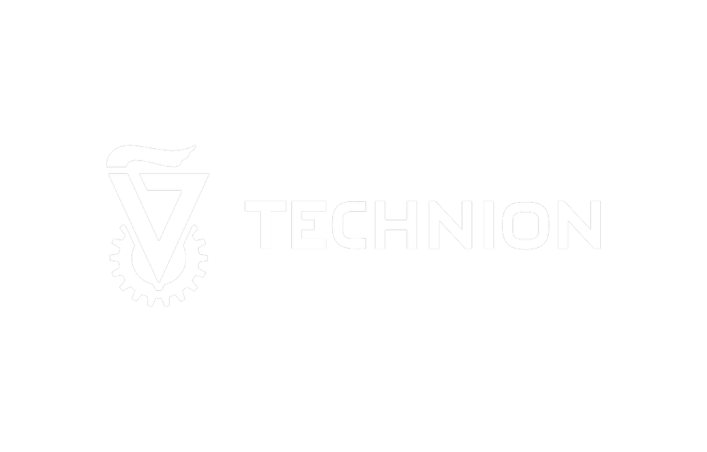 TECHNION, לוגו אופקי מינימלי על רקע כחול כהה